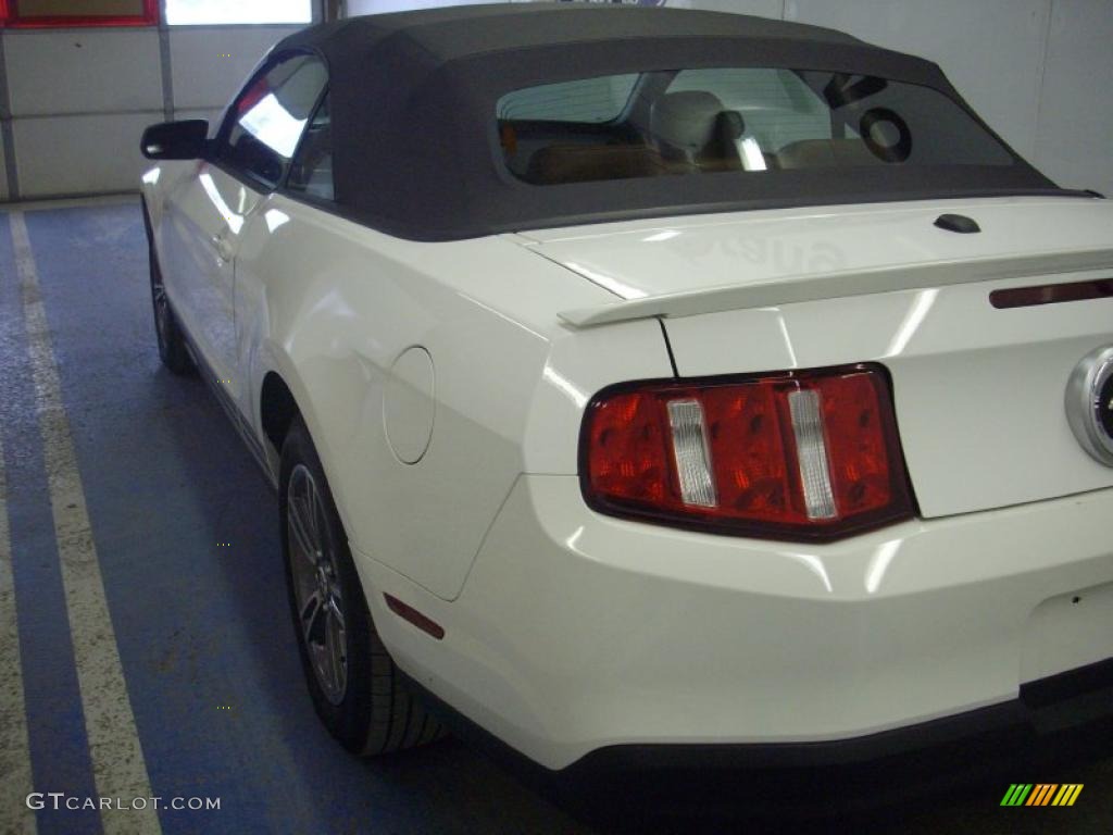 2010 Mustang V6 Convertible - Performance White / Saddle photo #9