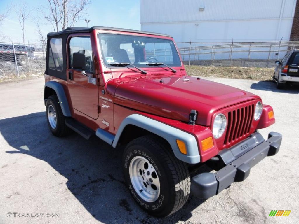 1998 Wrangler Sport 4x4 - Chili Pepper Red Pearl / Gray photo #4