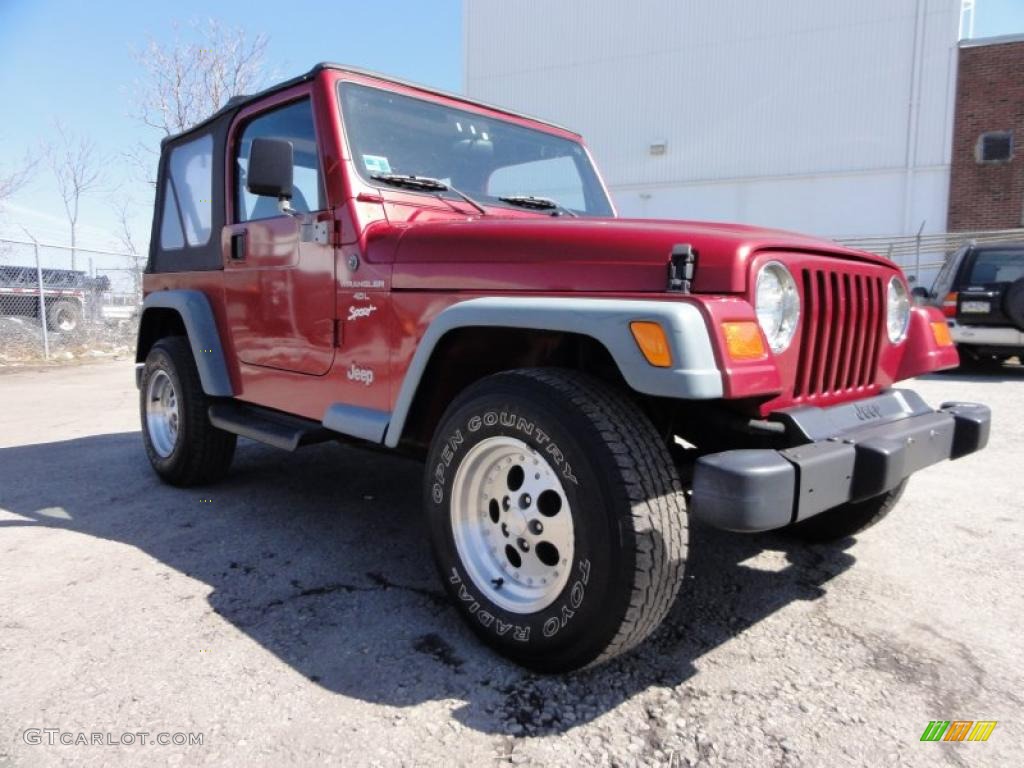 1998 Wrangler Sport 4x4 - Chili Pepper Red Pearl / Gray photo #5