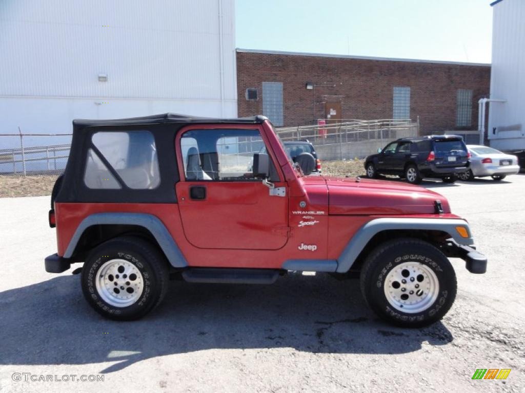 1998 Wrangler Sport 4x4 - Chili Pepper Red Pearl / Gray photo #7