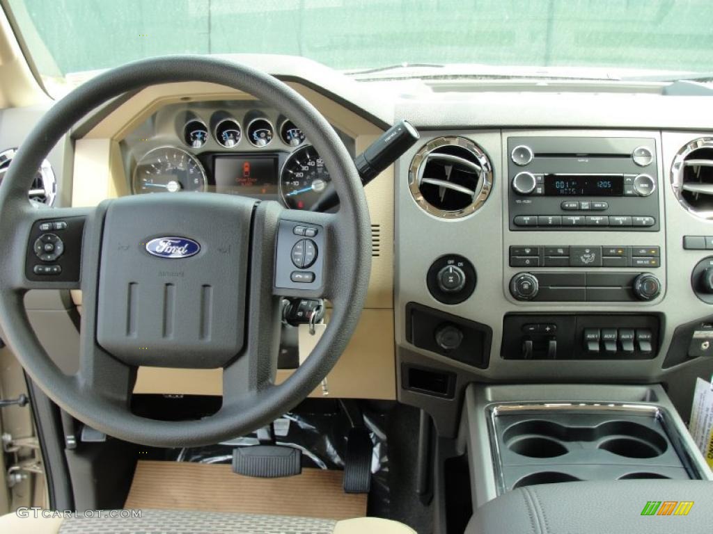 2011 Ford F250 Super Duty XLT Crew Cab Adobe Beige Dashboard Photo #47253455