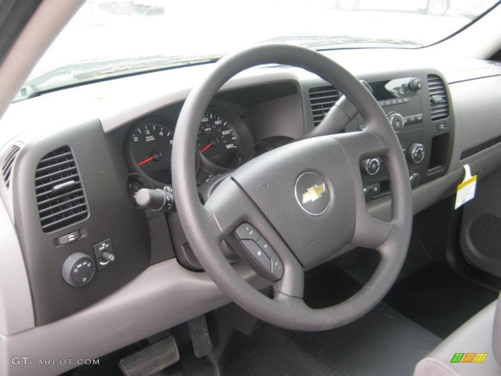 2011 Chevrolet Silverado 1500 Regular Cab Dark Titanium Steering Wheel Photo #47253980