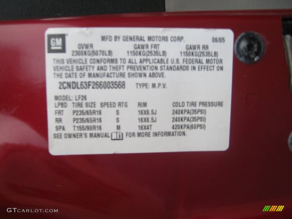 2006 Equinox LT - Salsa Red Metallic / Light Cashmere photo #23