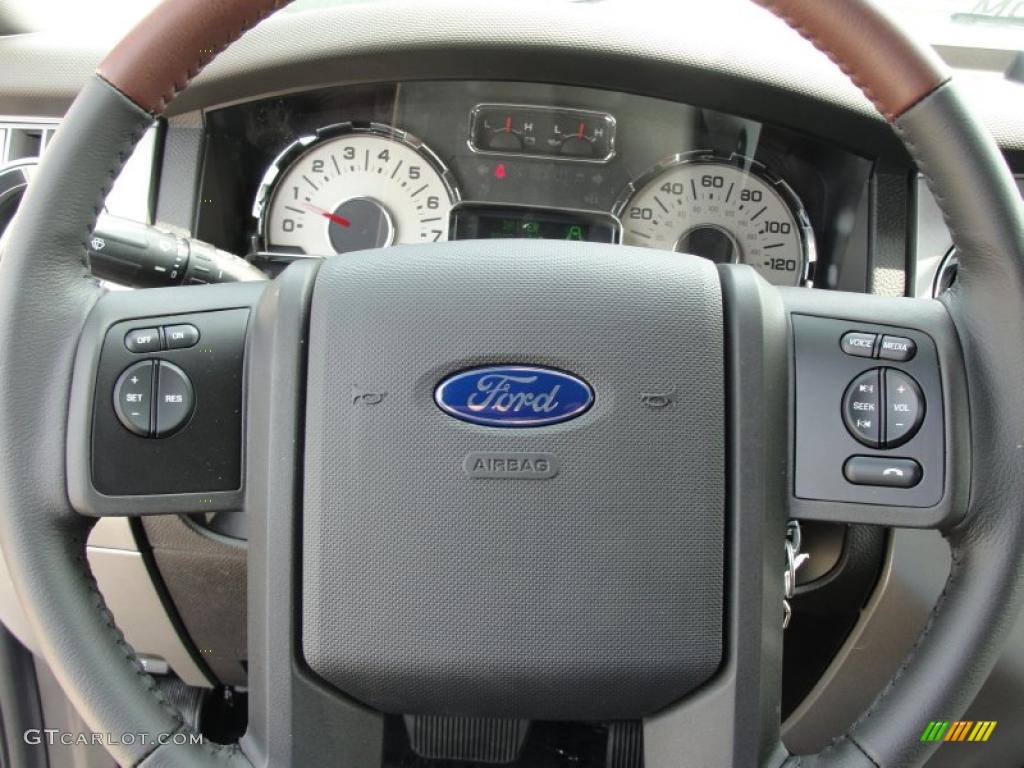2011 Ford Expedition EL King Ranch Chaparral Leather Steering Wheel Photo #47254871
