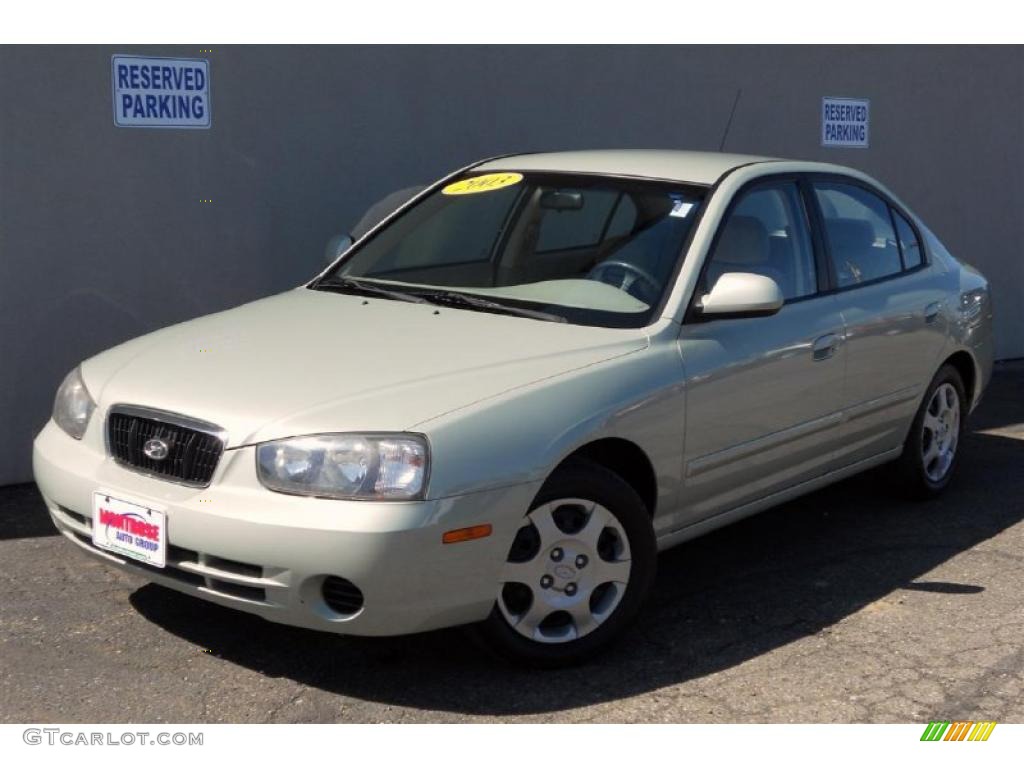 2003 Elantra GLS Sedan - Platinum Green Metallic / Beige photo #1