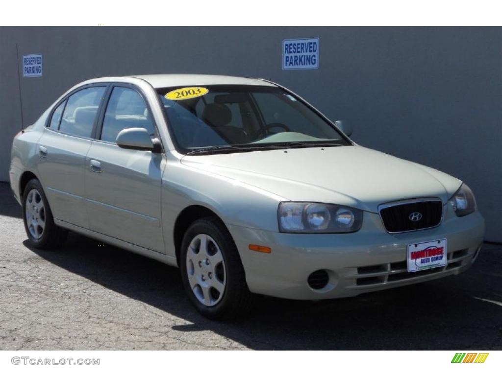 2003 Elantra GLS Sedan - Platinum Green Metallic / Beige photo #2