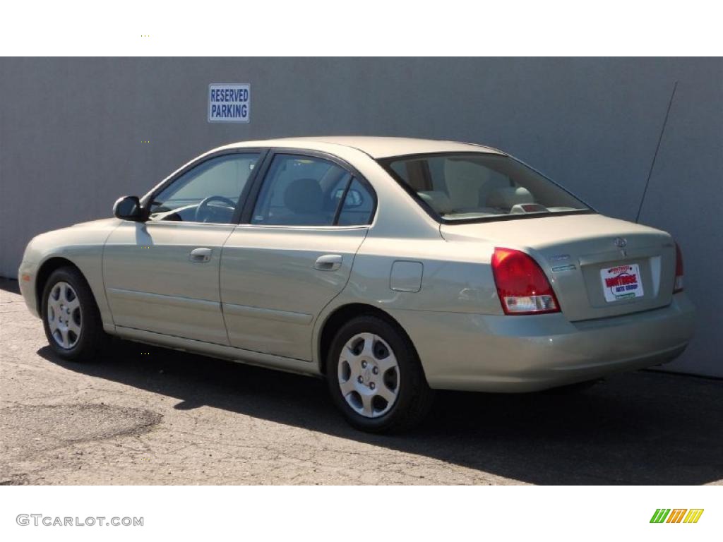 2003 Elantra GLS Sedan - Platinum Green Metallic / Beige photo #4