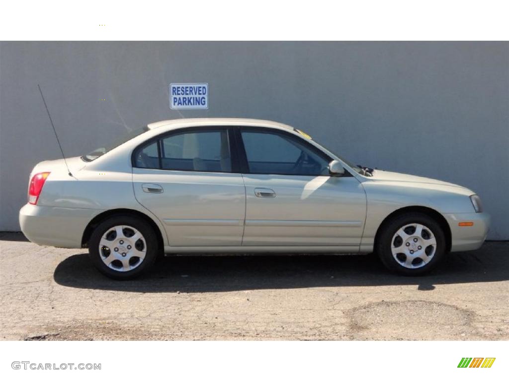2003 Elantra GLS Sedan - Platinum Green Metallic / Beige photo #5