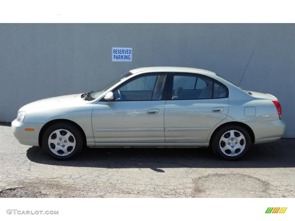 2003 Elantra GLS Sedan - Platinum Green Metallic / Beige photo #6