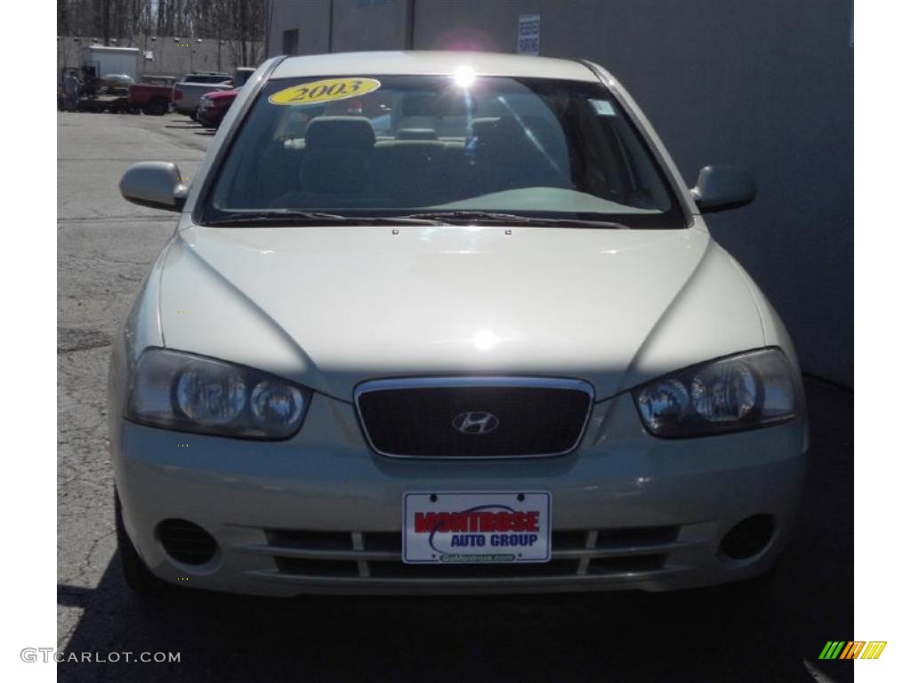 2003 Elantra GLS Sedan - Platinum Green Metallic / Beige photo #7