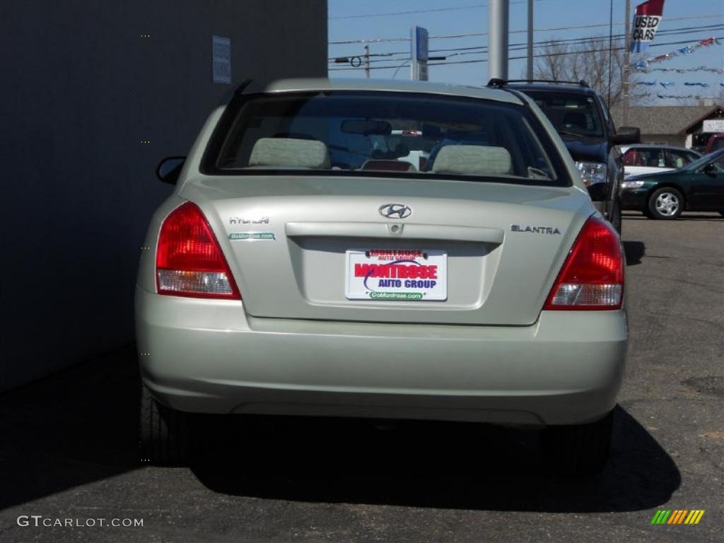 2003 Elantra GLS Sedan - Platinum Green Metallic / Beige photo #8