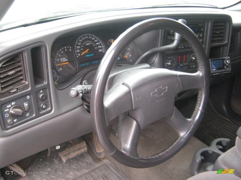 2005 Chevrolet Silverado 1500 LS Regular Cab Dark Charcoal Steering Wheel Photo #47255021