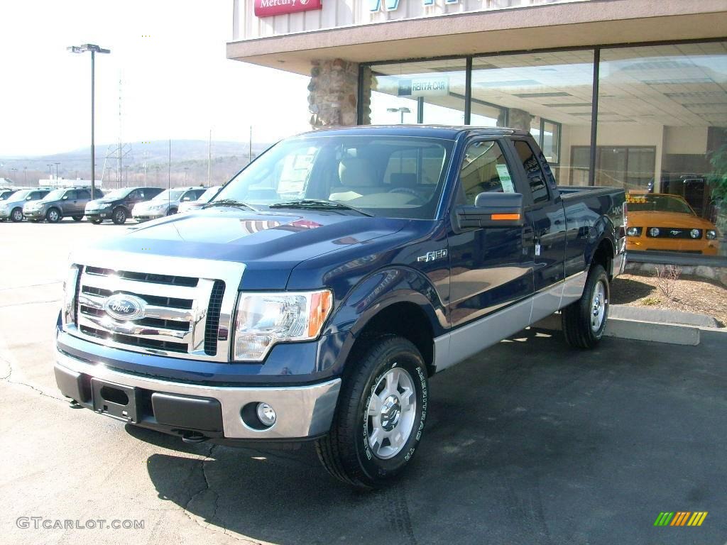 2009 F150 XLT SuperCab 4x4 - Blue Flame Metallic / Stone/Medium Stone photo #1