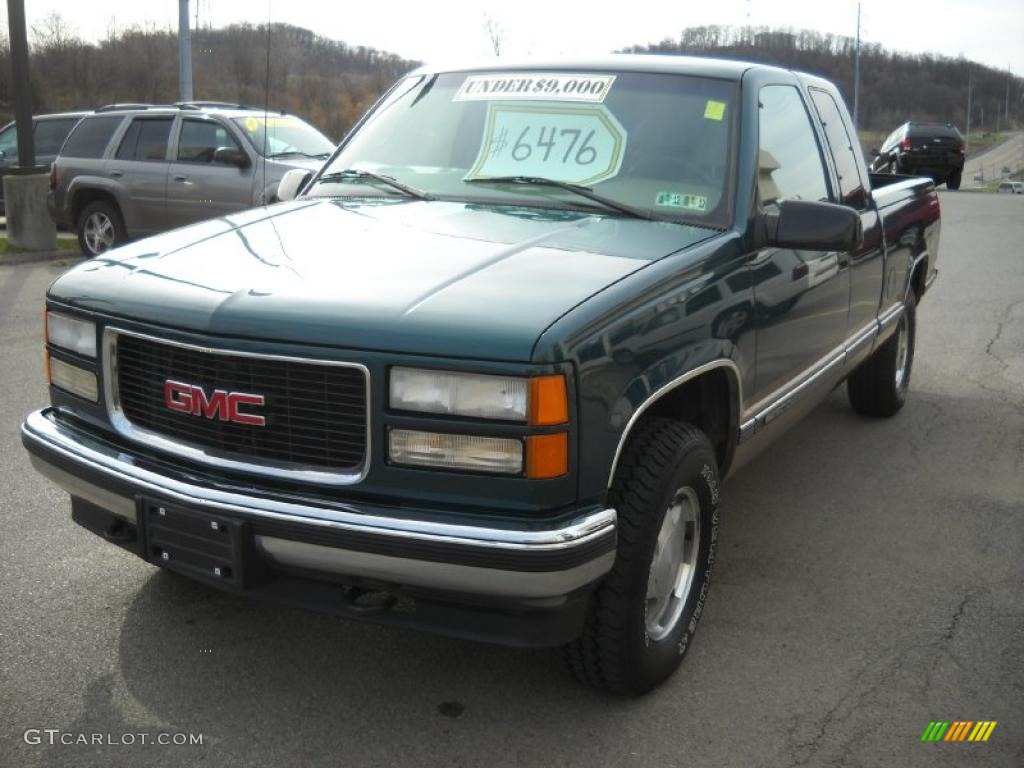 1997 Sierra 1500 SLE Extended Cab 4x4 - Laguna Green Metallic / Neutral photo #17
