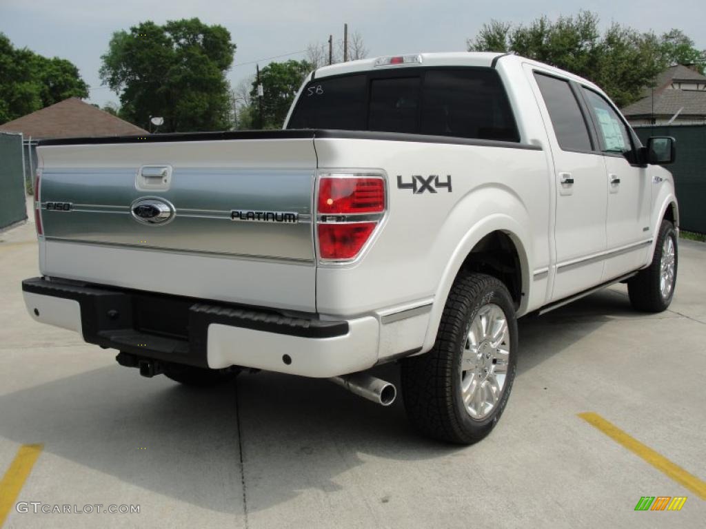 2011 F150 Platinum SuperCrew 4x4 - White Platinum Metallic Tri-Coat / Steel Gray/Black photo #3