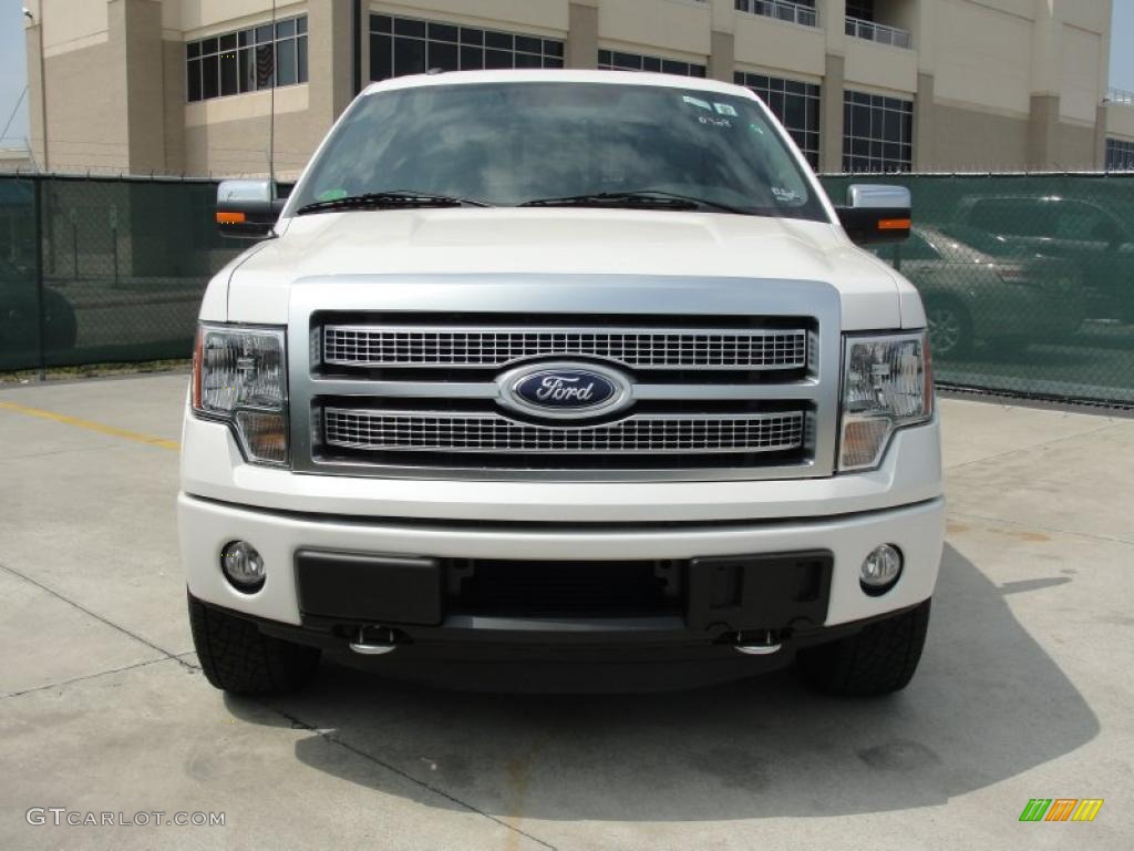 2011 F150 Platinum SuperCrew 4x4 - White Platinum Metallic Tri-Coat / Steel Gray/Black photo #8