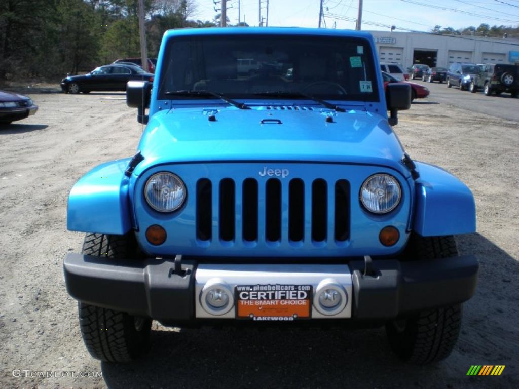 2010 Wrangler Unlimited Sahara 4x4 - Surf Blue Pearl / Dark Slate Gray/Medium Slate Gray photo #2
