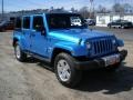 2010 Surf Blue Pearl Jeep Wrangler Unlimited Sahara 4x4  photo #3