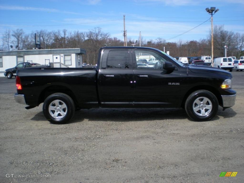 2010 Ram 1500 SLT Quad Cab 4x4 - Brilliant Black Crystal Pearl / Dark Slate/Medium Graystone photo #4