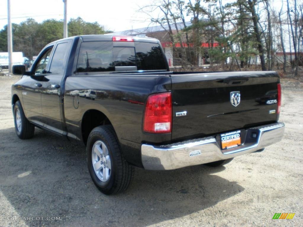 2010 Ram 1500 SLT Quad Cab 4x4 - Brilliant Black Crystal Pearl / Dark Slate/Medium Graystone photo #7