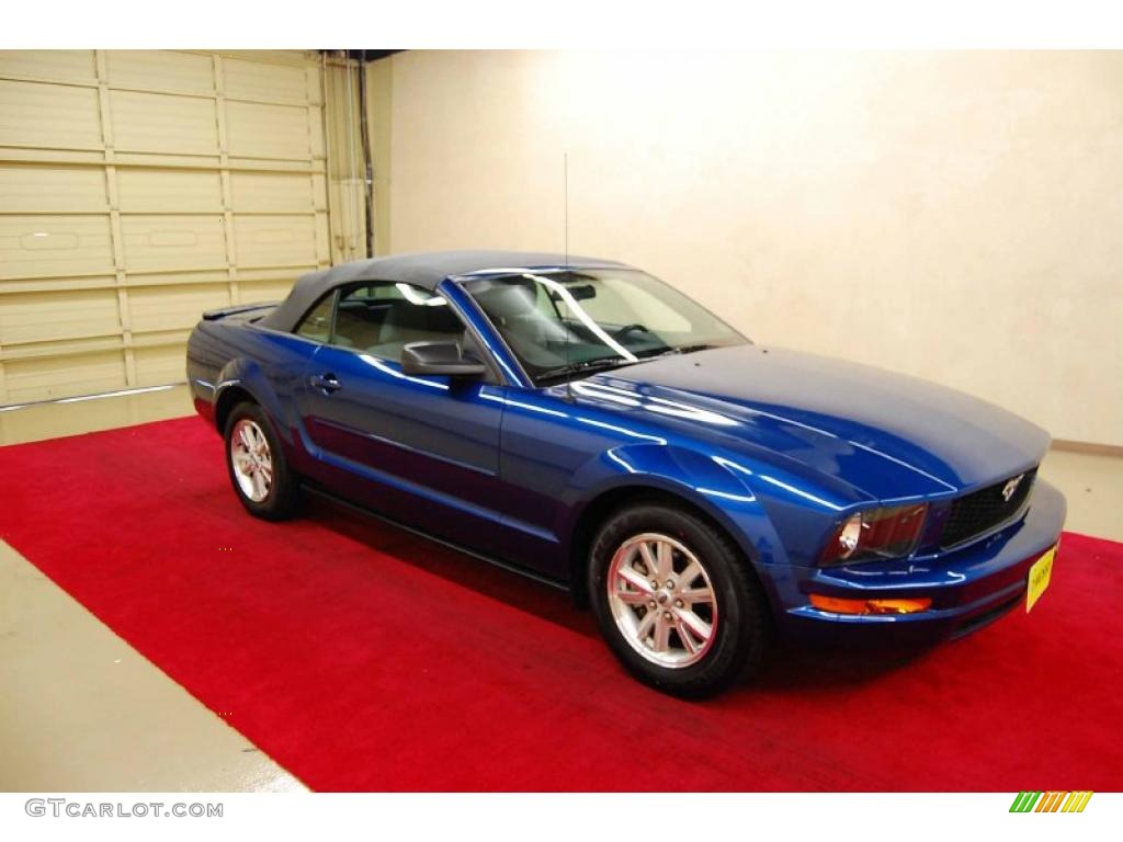 2008 Mustang V6 Deluxe Convertible - Vista Blue Metallic / Light Graphite photo #1