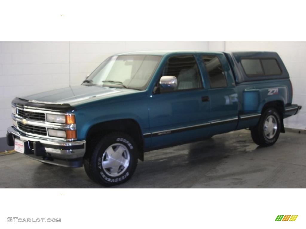 1994 C/K K1500 Z71 Extended Cab 4x4 - Light Quasar Blue Metallic / Gray photo #3
