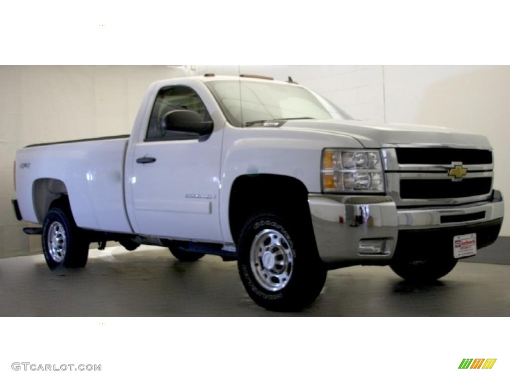 2007 Silverado 2500HD LS Regular Cab 4x4 - Summit White / Ebony photo #1