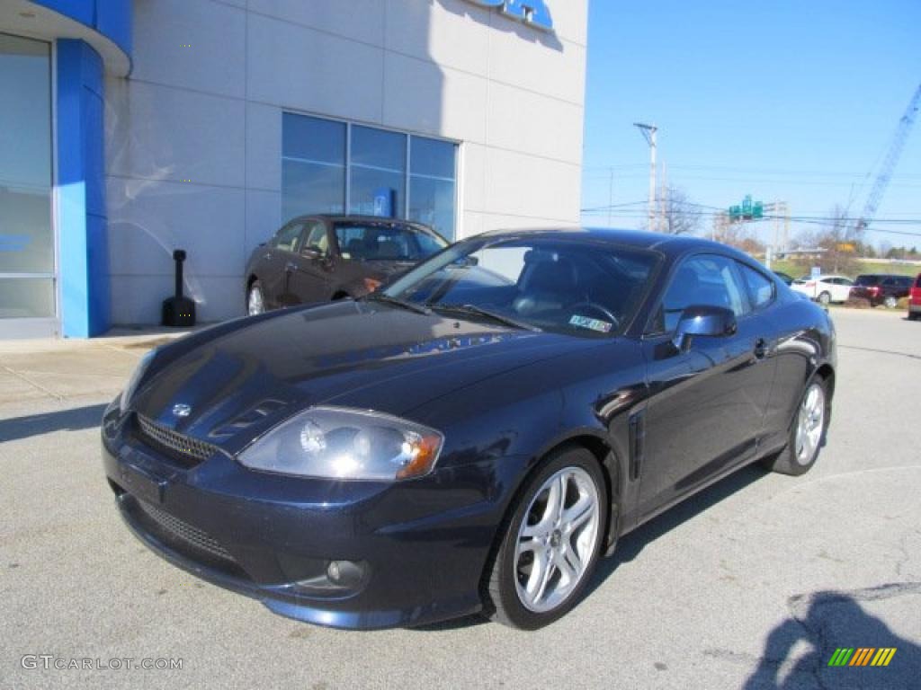 2005 Tiburon GT - Moonlit Blue / Black/Red photo #2