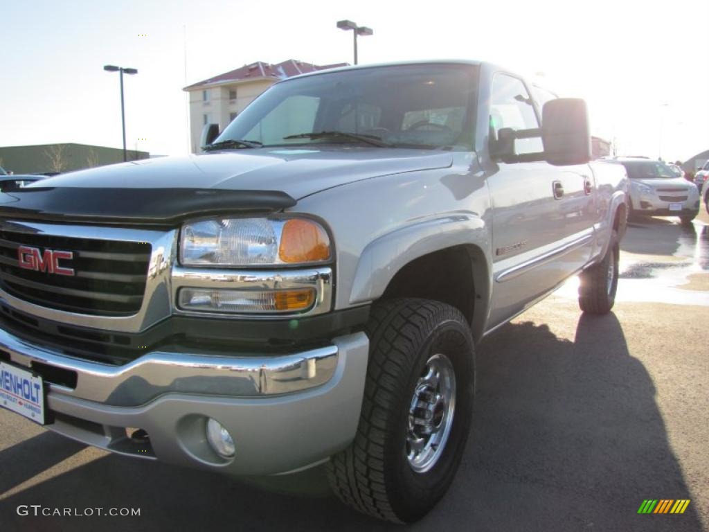 2007 Sierra 2500HD SLE Crew Cab 4x4 - Silver Birch Metallic / Ebony Black photo #1