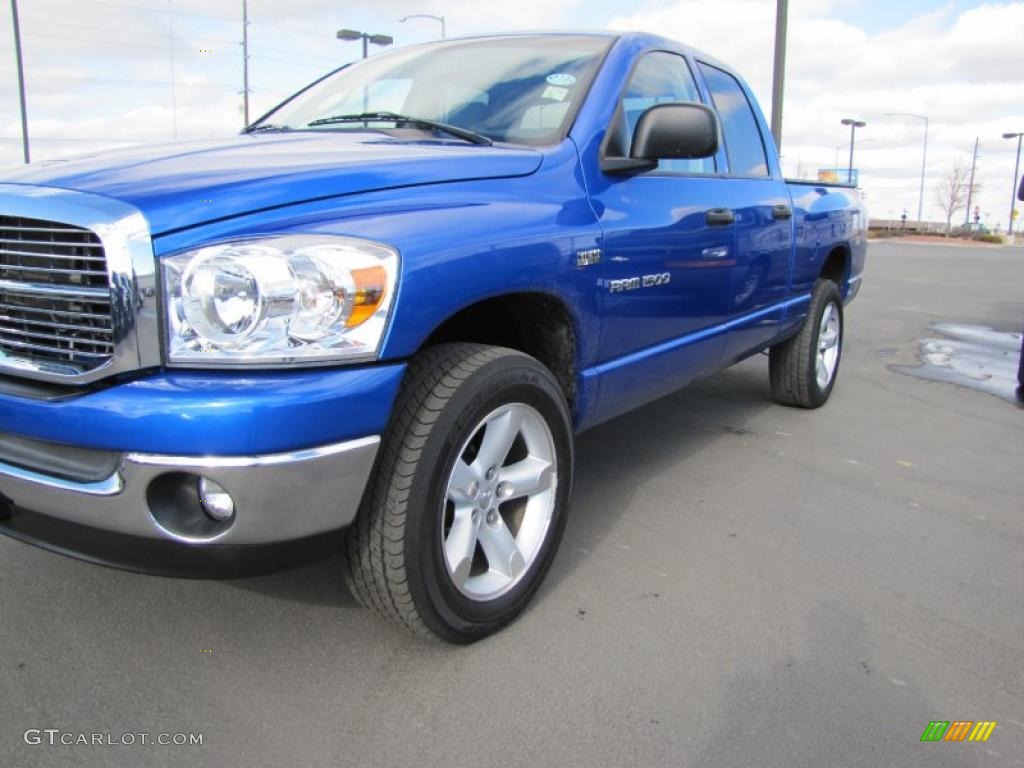 2007 Ram 1500 Big Horn Edition Quad Cab 4x4 - Electric Blue Pearl / Medium Slate Gray photo #1