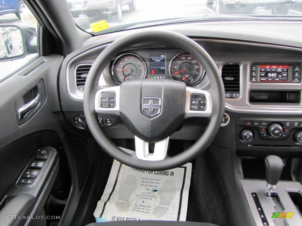 2011 Dodge Charger SE Black Steering Wheel Photo #47267378