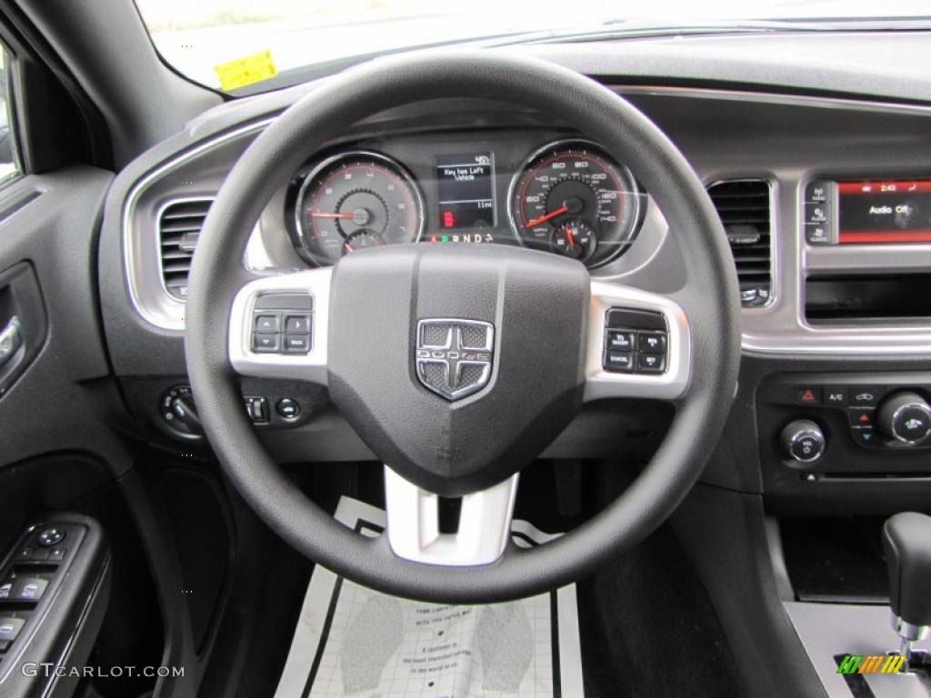 2011 Dodge Charger SE Black Steering Wheel Photo #47267576