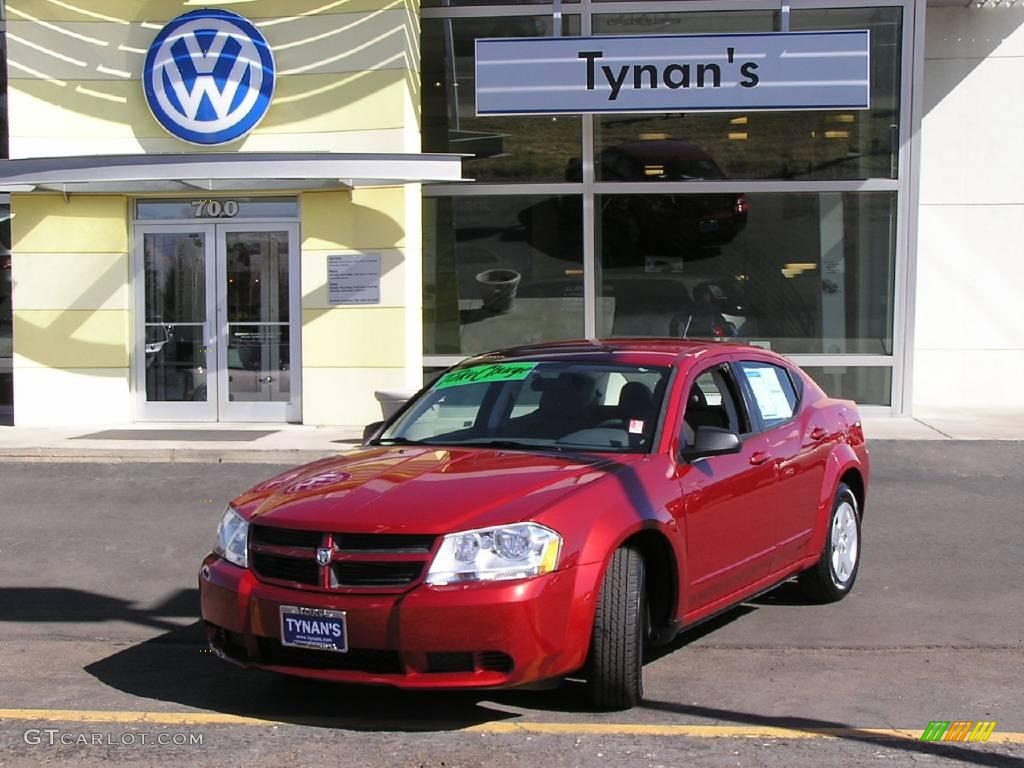 2008 Avenger SE - Inferno Red Crystal Pearl / Dark Slate Gray/Light Slate Gray photo #1