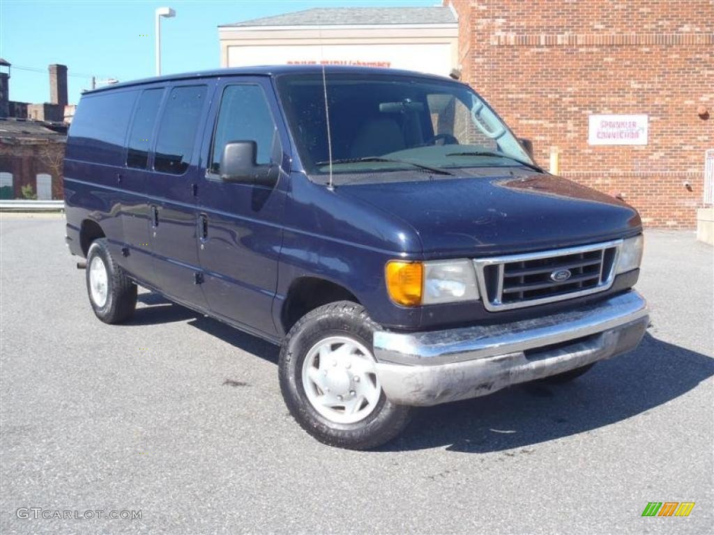 2003 E Series Van E250 Commercial - True Blue Metallic / Medium Flint photo #1