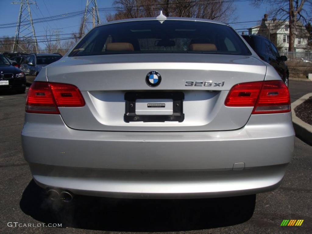 2008 3 Series 328xi Coupe - Titanium Silver Metallic / Saddle Brown/Black photo #5