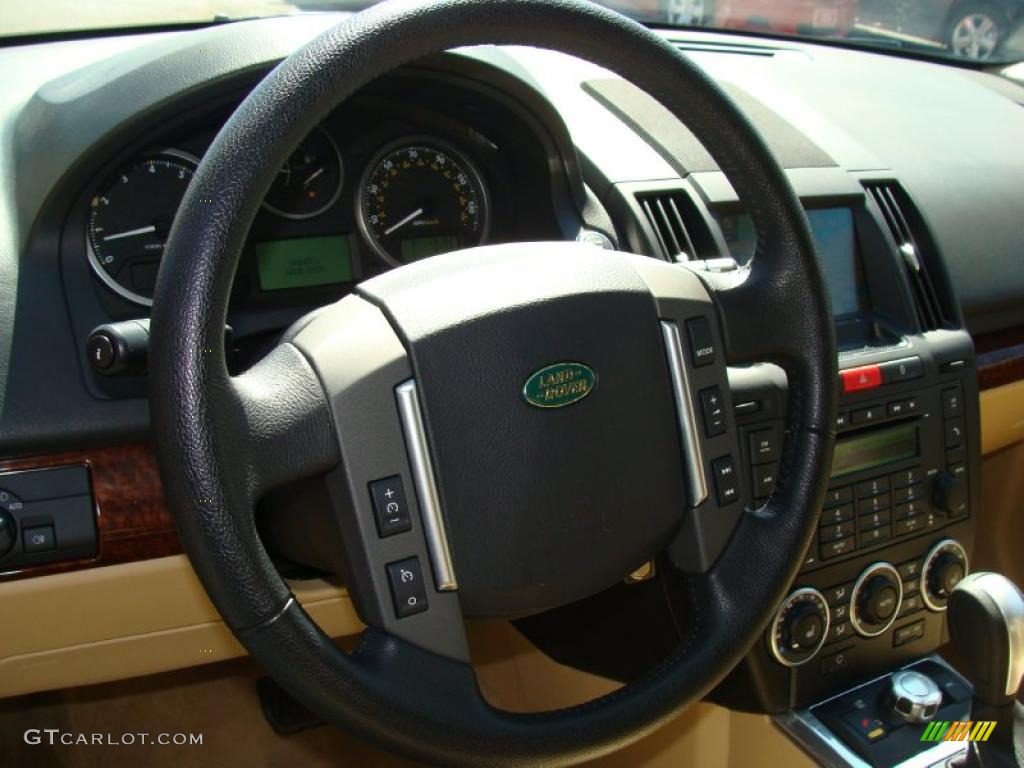 2008 Land Rover LR2 SE Alpaca Beige Steering Wheel Photo #47270075