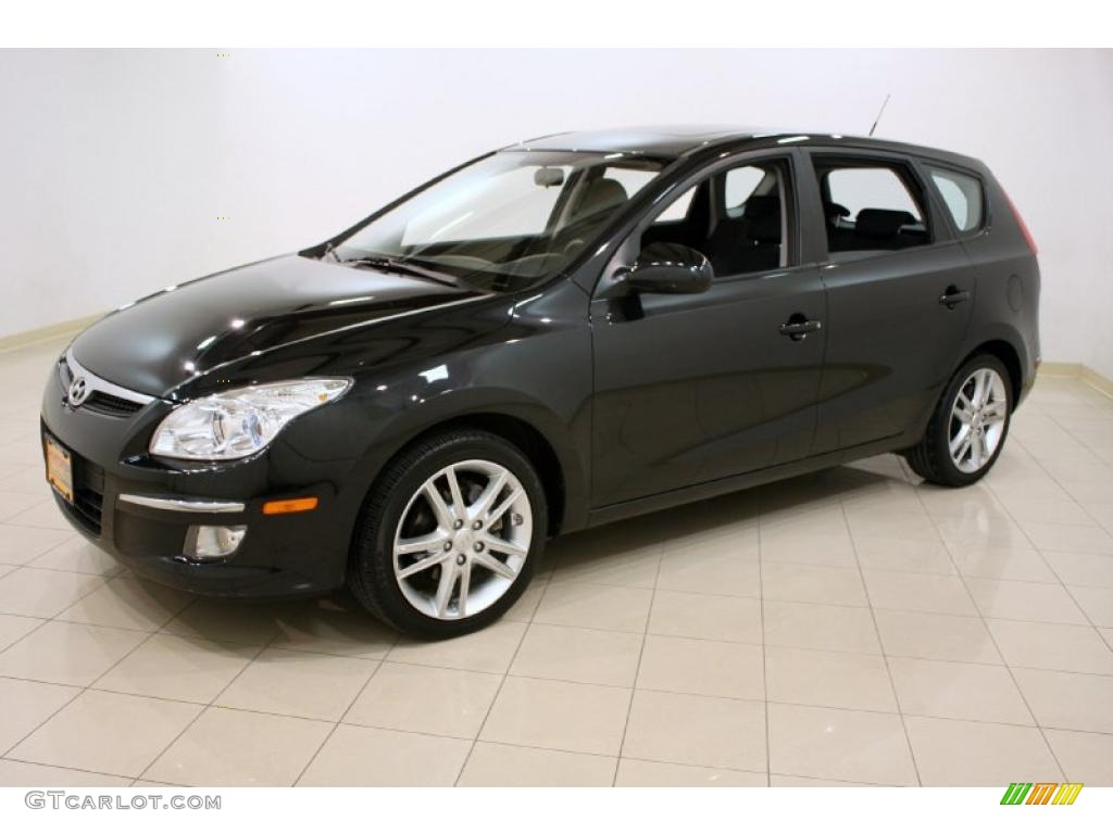 2009 Elantra Touring - Black Pearl / Black photo #3