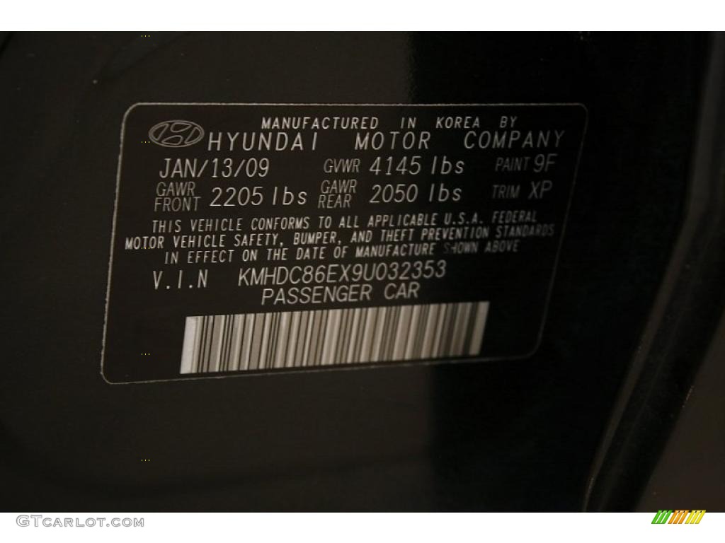 2009 Elantra Touring - Black Pearl / Black photo #20