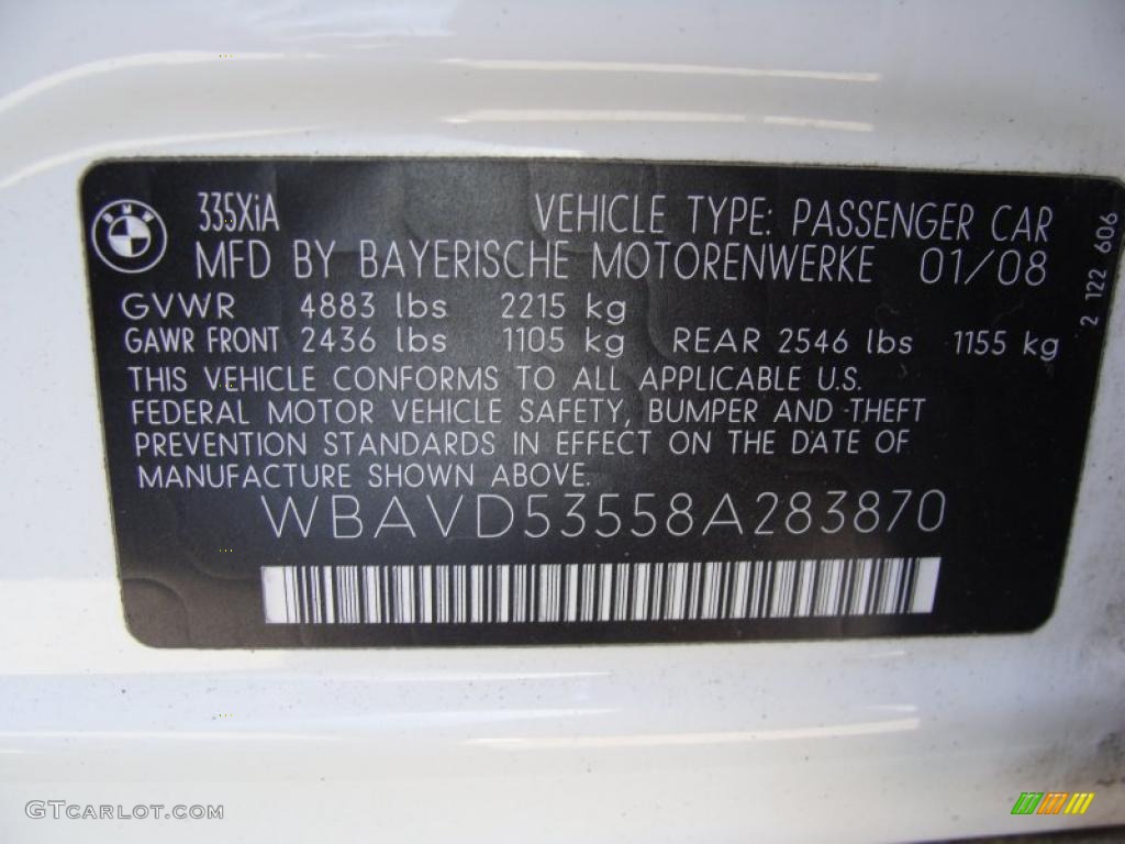 2008 3 Series 335xi Sedan - Alpine White / Beige photo #15