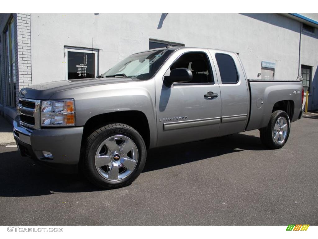 2009 Silverado 1500 LT Extended Cab 4x4 - Graystone Metallic / Ebony photo #1