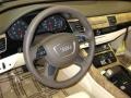 2011 Audi A8 Velvet Beige Interior Steering Wheel Photo