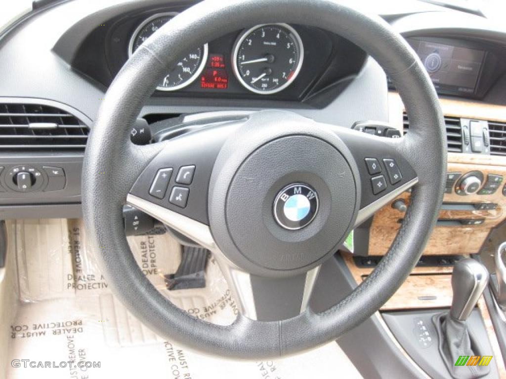 2006 BMW 6 Series 650i Convertible Cream Beige Steering Wheel Photo #47276783