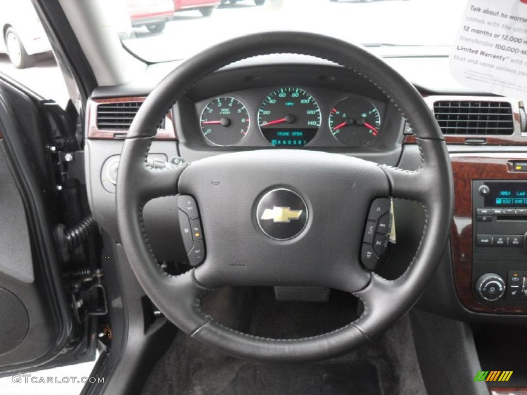 2011 Chevrolet Impala LT Ebony Steering Wheel Photo #47280708