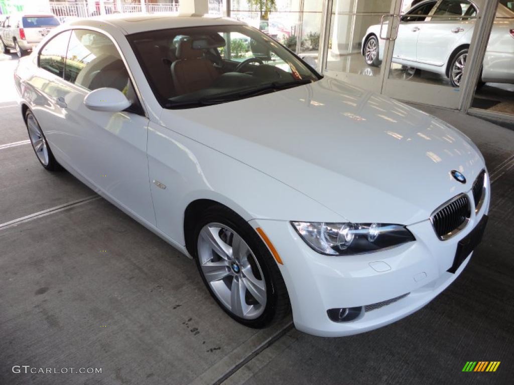 2008 3 Series 335xi Coupe - Alpine White / Saddle Brown/Black photo #3