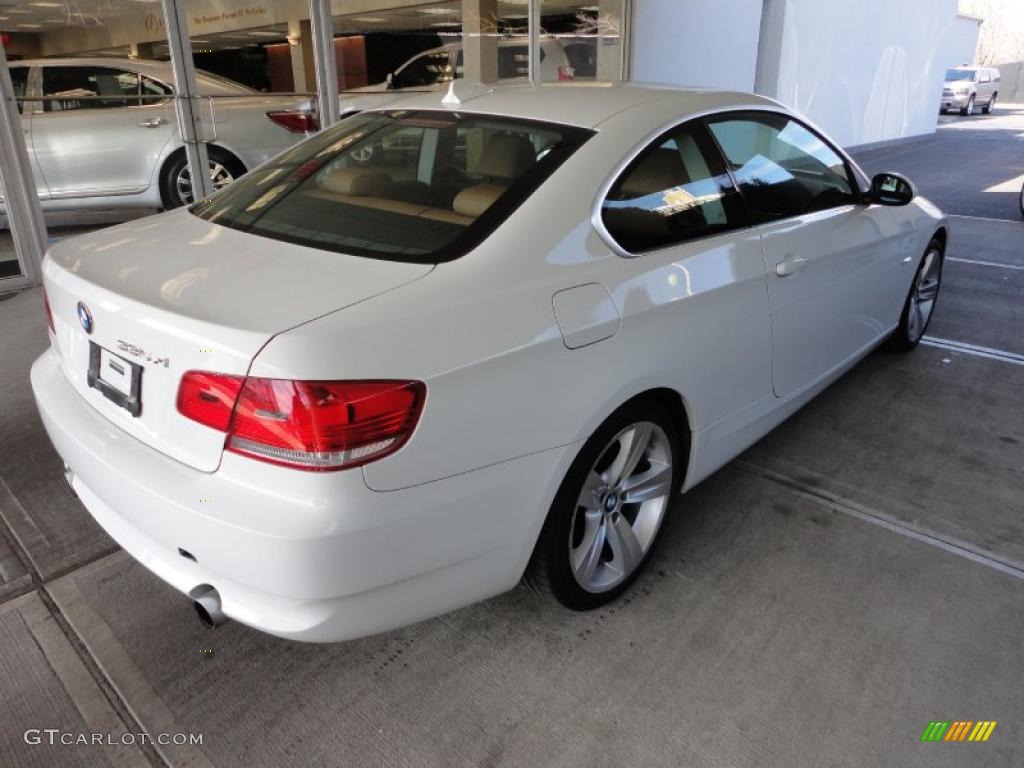 2008 3 Series 335xi Coupe - Alpine White / Saddle Brown/Black photo #4