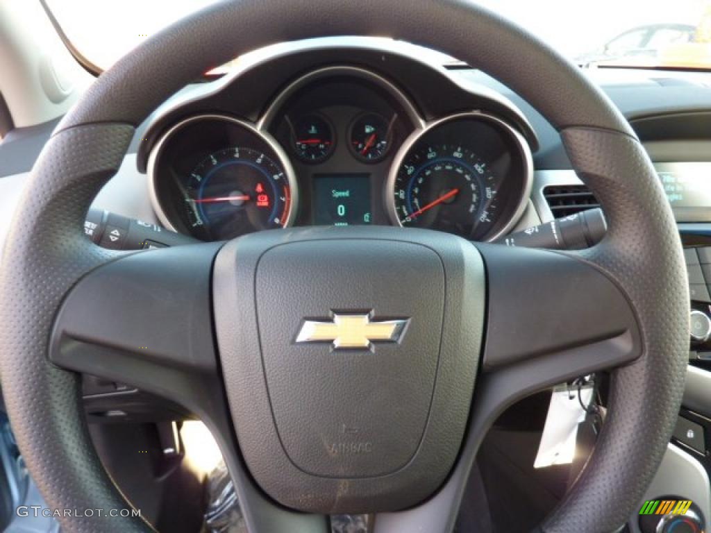2011 Chevrolet Cruze LS Jet Black/Medium Titanium Steering Wheel Photo #47281158