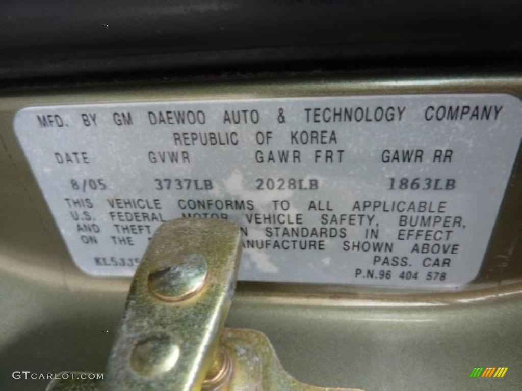 2006 Forenza Sedan - Desert Green Metallic / Grey photo #13