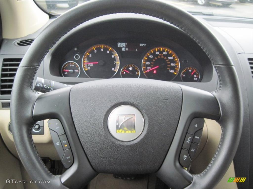 2010 Saturn Outlook XE Tan Steering Wheel Photo #47284575