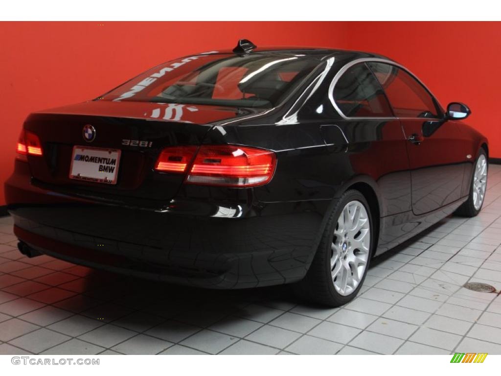 2008 3 Series 328i Coupe - Jet Black / Black photo #3