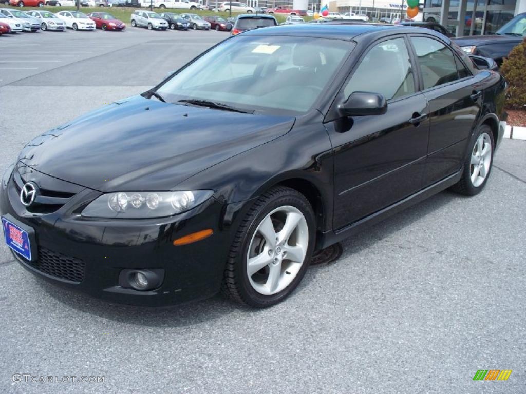 2006 MAZDA6 s Sedan - Onyx Black / Black photo #1